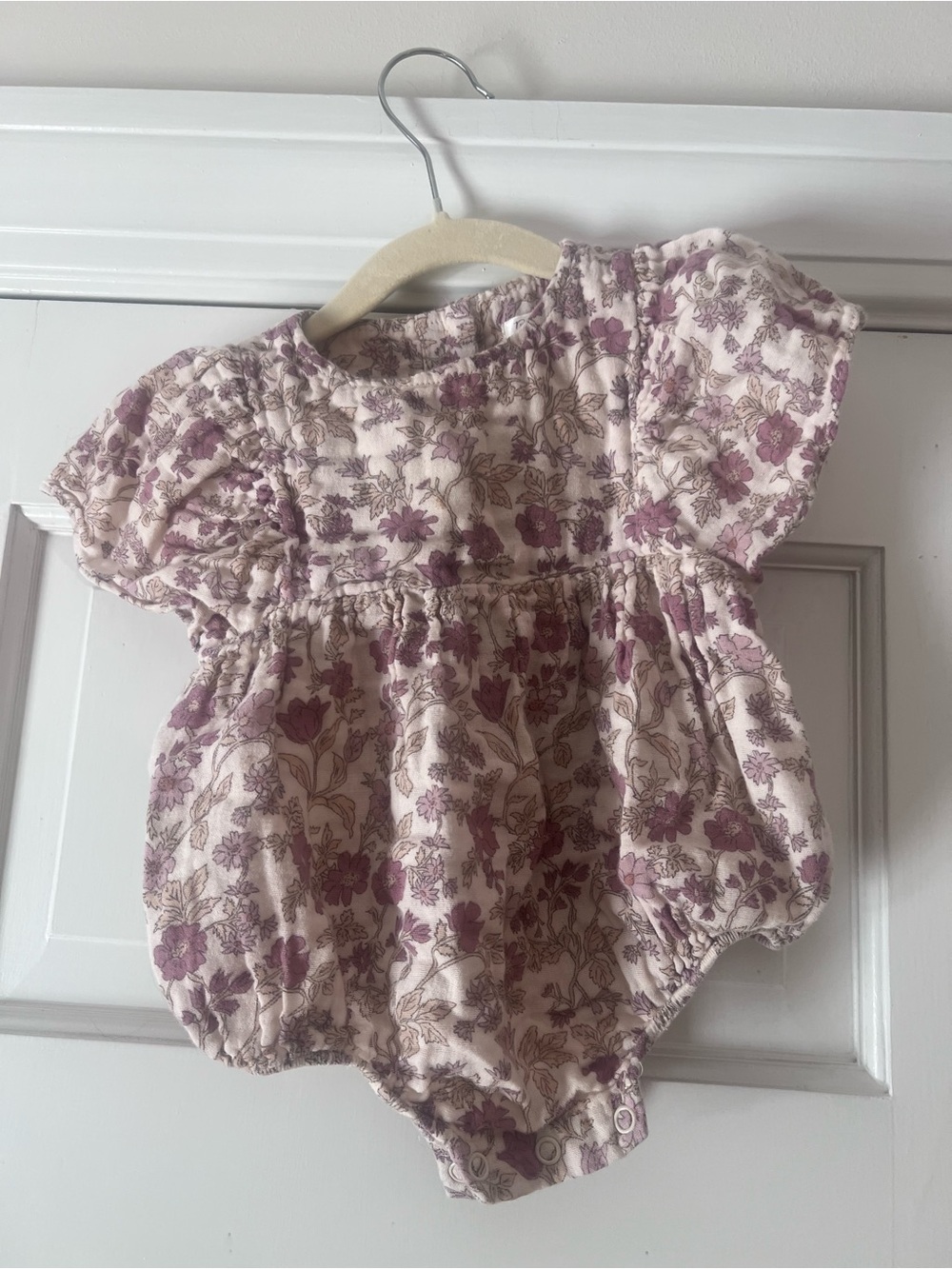 Rylee + Cru Mauve Floral Bubble Romper